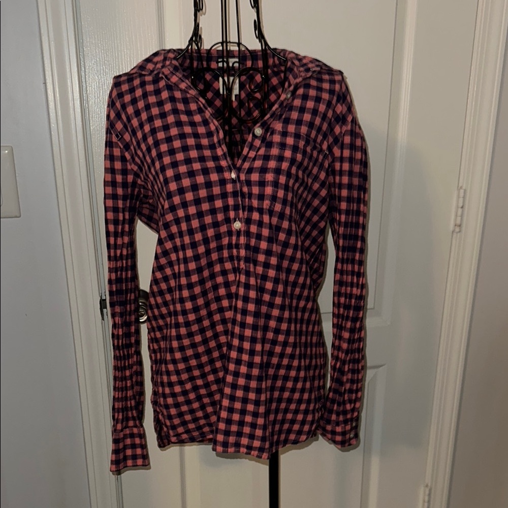 Plaid Button-Up Women’s Top